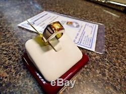 CARTIER 750 White Gold Citrine Tank Ring 18KT 1997 Size 5 Certificate Authentic