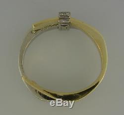 CARTIER Diamond 18k Gold Bangle BRACELET Vintage 1970s Authenticity Certificate