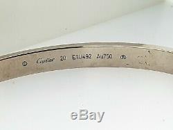 CARTIER Love Bracelet-18k White Gold-Sz 20-ETU492-100% AuthenticBox+Certificate