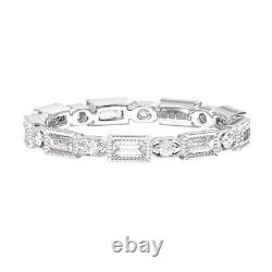 CHANNEL SET ROUND AND BAGUETTE CUT DIAMONDS FULL ETERNITY RING in 18K White Gold