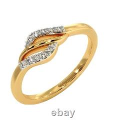 Certified Natural Diamond Abstract Design Womens Ring In 18K Fine Yellow Gold