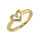 Certified Natural Diamond Heart Design Womens Ring In 18K Fine Yellow Gold