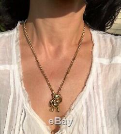 Chopard 18K Yellow Gold Happy Diamond Teddy Bear Pendant Necklace + Certificate