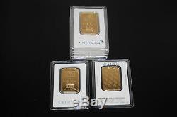 Credit Suisse 1 Oz. Fine. 999 Gold Bars Sealed In Assay Certificate! Beautiful