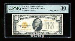 DBR 1928 $10 Gold Certificate Fr. 2400 PMG 30 Serial A50731875A