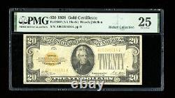 DBR 1928 $20 Gold Certificate Fr. 2402 PMG 25 Serial A06395614A