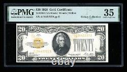 DBR 1928 $20 Gold Certificate Fr. 2402 PMG 35 Serial A19442237A