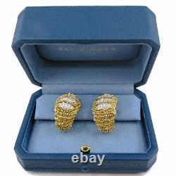 David Webb Diamond EARRINGS 18k Gold Certificate of Authenticity Estate Jewelry