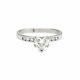 Diamond Heart Solitaire Engagement Ring Vintage 14k White Gold 5.75 Certificate