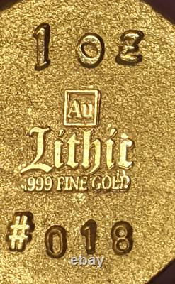 E Pluribis Unum Great Seal LITHIC 1 toz. 999 Fine Gold Art Round. Certificate