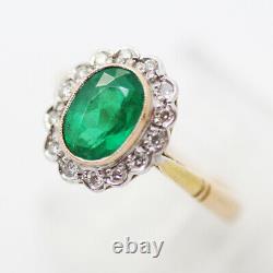 Emerald and Diamond Ring Set in 18k Gold Ring w E. G. L. Certificate (6041)