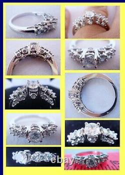 Engagement Wedding Ring Diamonds 14k White Gold w Appraisal Certificate (4430)