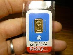 Engelhard 1 Gram Fine Gold 999.9 Bar with Assay Certificate (Sealed)