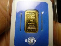 Engelhard 1 Gram Fine Gold 999.9 Bar with Assay Certificate (Sealed)