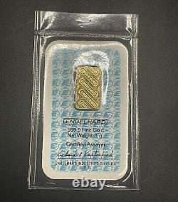Engelhard 1 Gram Fine Gold 999.9 Bar with Assay Certificate (Sealed) No Staples