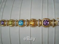 Extremely Fine Ae Multi-gemstone And Diamond Bracelet With Certification