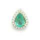 FINE 14K Emerald + Diamond Pendant 1.38 CTS with IGI certificate