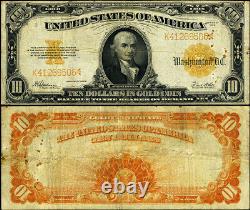 FR. 1173 $10 1922 Gold Certificate VF Rust