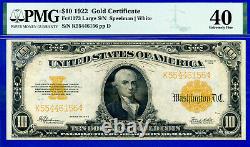 FR-1173 1922 $10 (Gold Certificate) PMG Extremely Fine 40 # K52508915