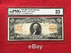 FR-1186 1906 Series $20 Gold Certificate PMG 25 Very Fine