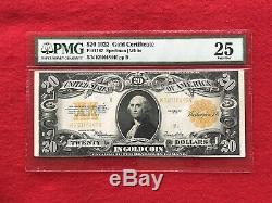 FR-1187 1922 Series $20 Gold Certificate PMG 25 Very Fine EXCELLENT EYE APPEAL