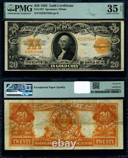 FR. 1187 $20 1922 Gold Certificate Choice PMG VF35 EPQ