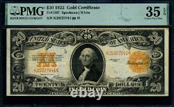 FR. 1187 $20 1922 Gold Certificate Choice PMG VF35 EPQ