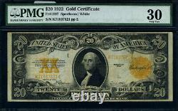 FR. 1187 $20 1922 Gold Certificate PMG VF30