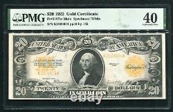FR. 1187m 1922 $20 GOLD CERTIFICATE CURRENCY NOTE PMG EXTREMELY FINE-40