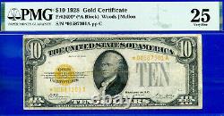 FR-2400 1928 $10 (Gold Certificate STAR) PMG Very-Fine 25 # 00587301A