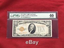 FR-2400 1928 Series $10 Ten Dollar Gold Certificate PMG 40 Extremely Fine