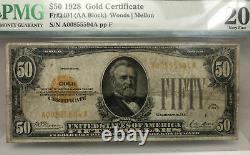 FR. 2404 1928 $50 Fifty Dollars Gold Certificate Currency Note PMG Very Fine-20