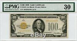 FR. 2405 1928 $100 Gold Cert PMG Very Fine 30 Gold Certificates Small