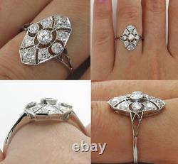 Filigree Openwork 2.44 Carat Round Cut Lab-Created Diamond Vintage Art Deco Ring