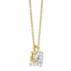 Fine 14k White Gold Pendant w. 3.50 ROUND VIR-3.5-GVS2-RD-LG Size Women Jewelry