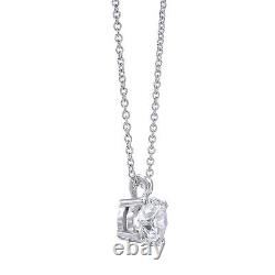 Fine 14k White Gold Pendant with ROUND VIR-3.25-EVVS2-RD-LG Size Jewelry Gift