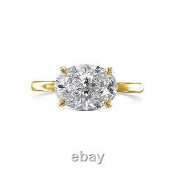 Fine 14k White Gold Ring D VVS1 2 Ct Oval Cut Lab Created Diamond Gift For Mom