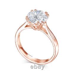 Fine 14k White Gold Ring D VVS1 3 Ct Round Cut Lab Created Diamond Love Gift