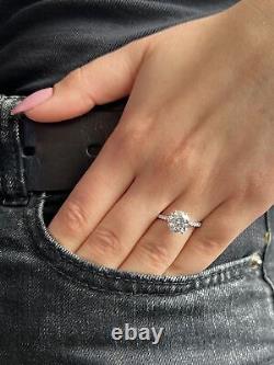 Fine 14k White Gold Ring E VVS2 2.25 Ct Round Cut Lab Created Diamond Love Gift