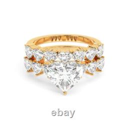 Fine 14k White Gold Ring E VVS2 5 Carat Heart Cut Lab Created Diamond Love Gift