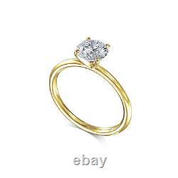 Fine 14k White Gold Ring G VS2 2 Ct Round Cut Lab Created Diamond Jewelry Gift