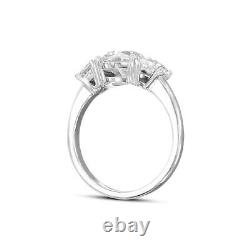 Fine 14k White Gold Ring G VS2 3 Ct Oval Cut Lab Created Diamond Love Gift