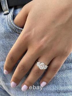 Fine 14k White Gold Ring G VS2 3 Ct Oval Cut Lab Created Diamond Love Gift