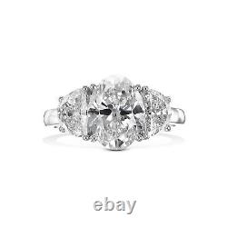 Fine 14k White Gold Ring G VS2 5 Ct Oval Cut Lab-created Diamond Jewelry Gift