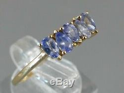 Fine Gemporia Ceylon Sapphire 9k Gold Ring Size T to U with Certificate 34