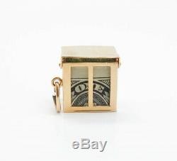 Fine Vintage 14K Gold Silver Certificate Mad Money Charm Bracelet Charm Pendant