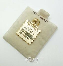 Fine Vintage 1950s/60s 14K Gold Blank Birth Certificate Charm Bracelet Charm