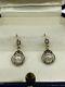 Fine antique 18k gold and platinum art deco earrings with natural diamonds