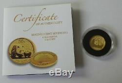 Fine gold 1/10th oz Chinese Panda coin 2011 with certificate Weight 3.1g 1215