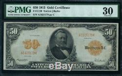 Fr1199 $50 1913 Gold Cert Teehee / Burke Pmg 30 Very Fine